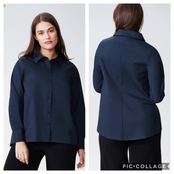 Universal Standard Canna Hi-Low Navy Top